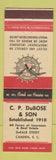 Matchbook Cover - CP DuBose Insurance Camden SC