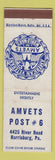 Matchbook Cover - American Veterans Amvest of WWII Harrisburg PA WEAR