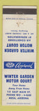 Matchbook Cover - Winter Garden Motor Court Mesa AZ