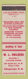 Matchbook Cover - WL Childress Welding Machine Works Albuquerque NM