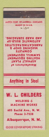 Matchbook Cover - WL Childress Welding Machine Works Albuquerque NM