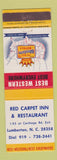 Matchbook Cover - Red Carpet Inn Lumberton NC Best Western