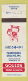 Matchbook Cover - Goulds Water Systems Parker Bros Drilling Hermitage PA
