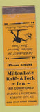 Matchbook Cover - Milton Latz Knife and Fork Inn Atlantic City NJ