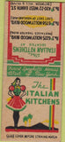 Matchbook Cover - Italian Kitchen Hollywood CA girlie BOBTAIL