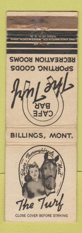 Matchbook Cover - Cafe Bar The Turf Billings MT WEAR