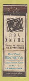 Matchbook Cover - Miles 66 Cafe Le Mars IA STAMPED WEAR