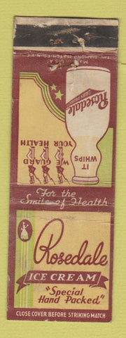 Matchbook Cover - Rosedale Ice Cream Milk WORN