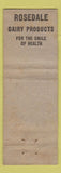 Matchbook Cover - Rosedale Ice Cream Milk WORN