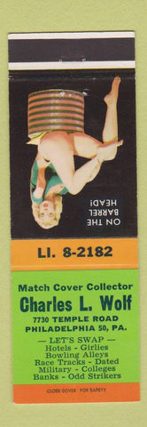Matchbook Cover - Charles Wolf Match Collector Philadelphia PA pinup