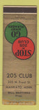 Matchbook Cover - 205 Club Mankato MN WEAR