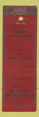 Matchbook Cover - Wm Moore Dry Goods York PA Memphis TN Men's Clothes