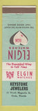 Matchbook Cover - Elgin Watches Keystone Jewelers Ocala FL