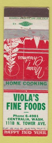 Matchbook Cover - Viola's Fine Foods Centralia WA Christmas