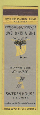 Matchbook Cover - Swedish House Chicago IL Viking Bar