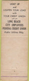Matchbook Cover - Long Beach City Employees Credit Union CA