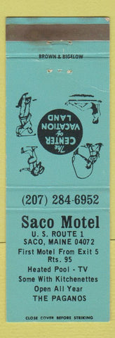 Matchbook Cover - Saco Motel Saco ME Pagano
