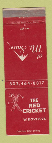 Matchbook Cover - The Red Cricket West Dover VT