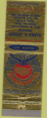 Matchbook Cover - Insurance Harold Kennedy Bremerton WA