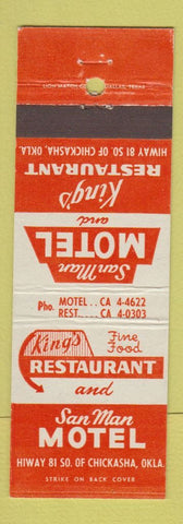 Matchbook Cover - King's Restaurant San Mar Motel Chickasha OK
