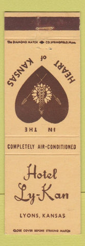 Matchbook Cover - Hotel Ly Kan Lyons KS