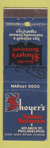 Matchbook Cover - Shoyer's Famous Restaurant Philadelphia PA