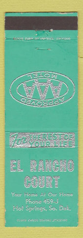 Matchbook Cover - El Rancho Court Hot Springs SD