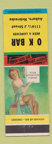 Matchbook Cover - OK Bar Auburn NE pinup