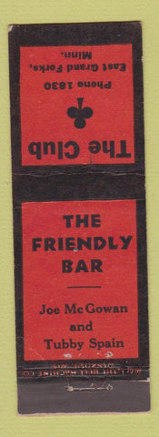 Matchbook Cover - The Club East Grand Forks MN