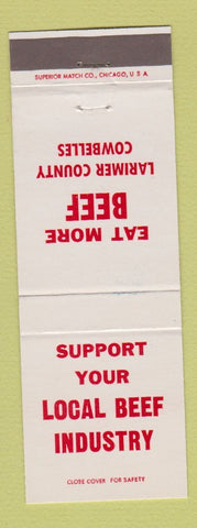 Matchbook Cover - Larimer County Cowbells Beef Colorado?
