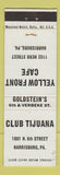 Matchbook Cover - Club Tijuana Harrisburg PA Yellow Front Cafe