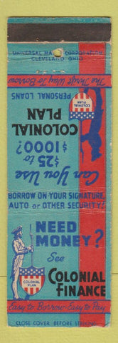 Matchbook Cover - Colonial Finance