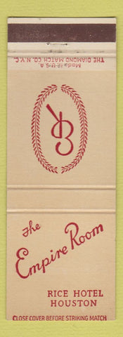 Matchbook Cover - Empire Room Rice Hotel Houston TX