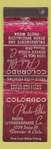 Matchbook Cover - Colorado Photo Litho Denver Colorado WEAR