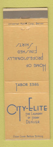 Matchbook Cover - City Elite Laundry Denver Colorado