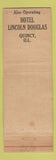 Matchbook Cover - Hotel Abraham Lincoln Springfield IL