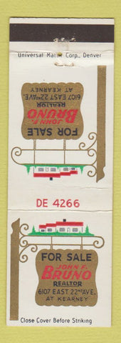 Matchbook Cover - John Bruno Real Estate Denver Colorado