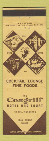 Matchbook Cover - Cosgriff Hotel Craig Colorado