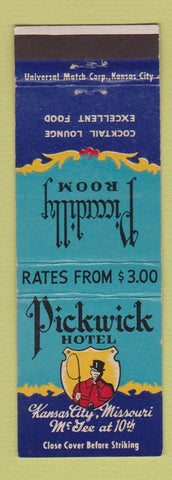 Matchbook Cover - Pickwick Hotel Kansas City MO