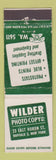 Matchbook Cover - Wilder Photo Copy Buffalo NY