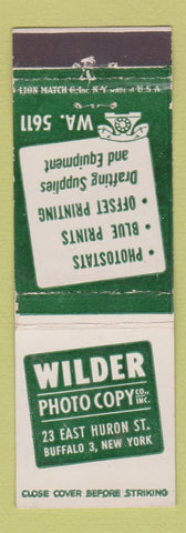 Matchbook Cover - Wilder Photo Copy Buffalo NY