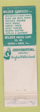 Matchbook Cover - Wilder Photo Copy Buffalo NY