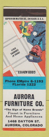 Matchbook Cover - Aurora Furniture Company Colorado
