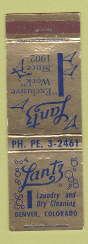 Matchbook Cover - Lantz Laundry Dry Cleaning Denver Colorado
