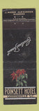 Matchbook Cover - Poinsett Hotel Greenville SC