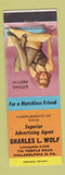 Matchbook Cover - Charles Wolf Match Collector Philadelphia PA pinup