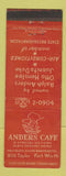 Matchbook Cover - Anders Cafe Fort Worth TX