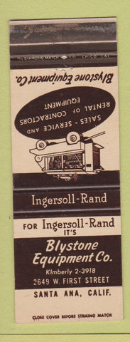 Matchbook Cover - Blystone Equipment Santa Ana CA Ingersoll Rand