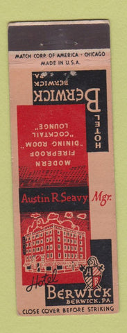 Matchbook Cover - Hotel Berwick PA