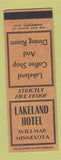 Matchbook Cover - Lakeland Hotel Willmar MN